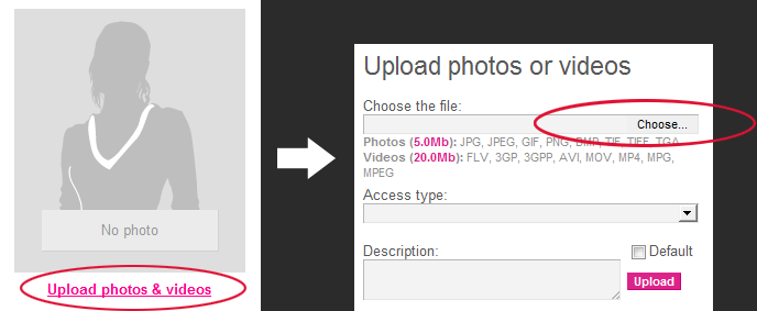 steps taken to upload a profile photo